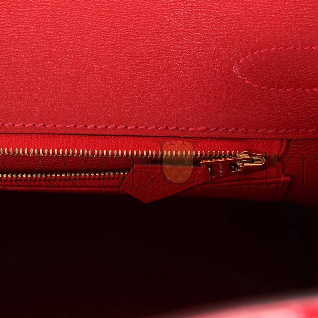 H**mes birkin 30 braise shiny porosus crocodile gold hardware (30*22*16cm)